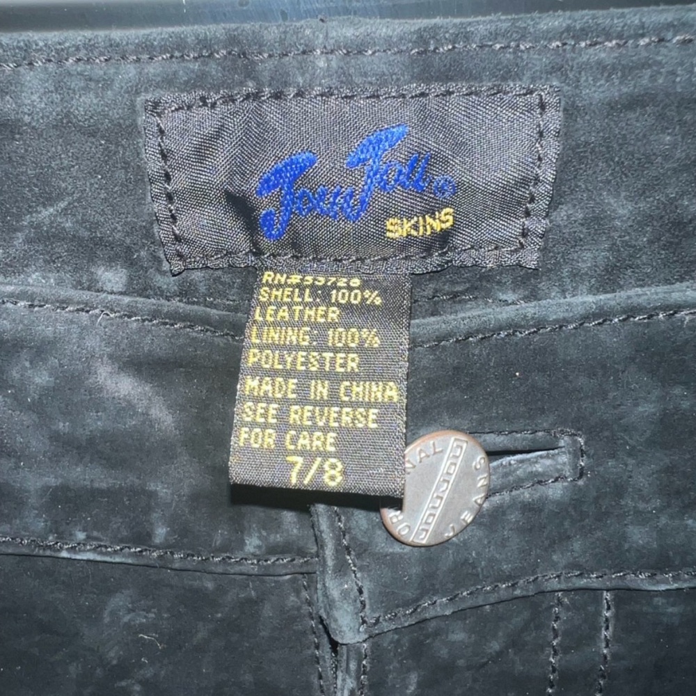 Vintage Jou‎ Jou Skins 100% Leather Pants | Size 7/8 | Black - Picture 3 of 4